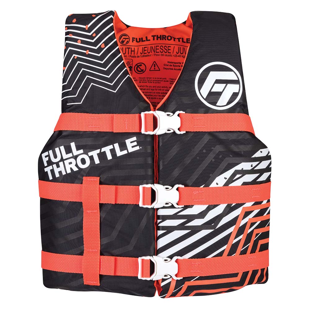 Full Throttle Youth Nylon Life Jacket - Pink/Black | SendIt Sailing