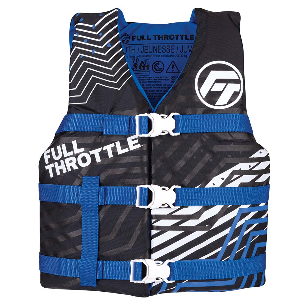 Full Throttle Youth Nylon Life Jacket - Blue/Black | SendIt Sailing