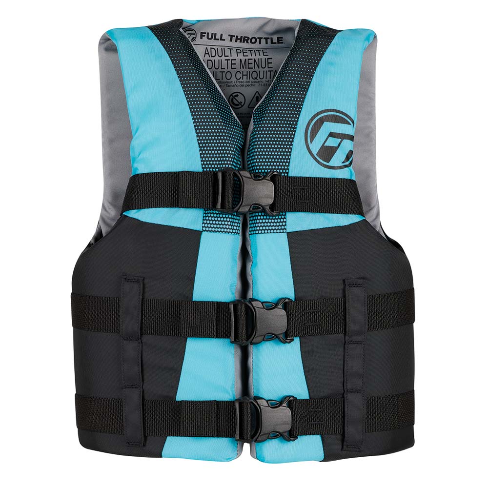 Full Throttle Teen Nylon Life Jacket - Aqua/Black | SendIt Sailing