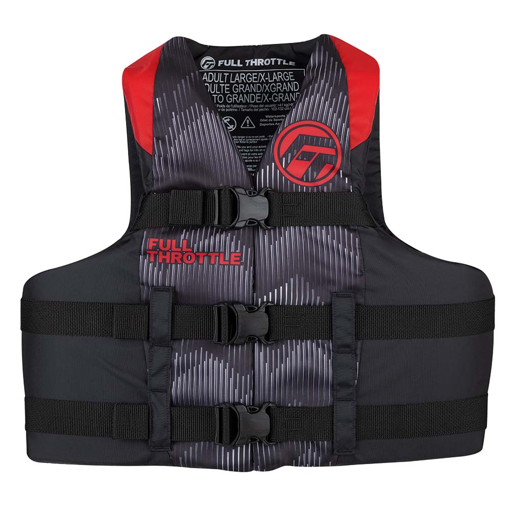 Full Throttle Adult Nylon Life Jacket - L/XL - Red/Black | SendIt Sailing