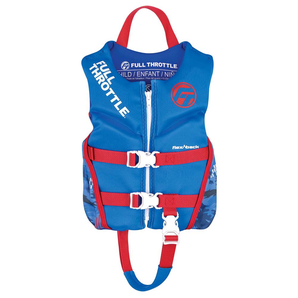 Full Throttle Child Rapid-Dry Flex-Back Life Jacket - Blue | SendIt Sailing