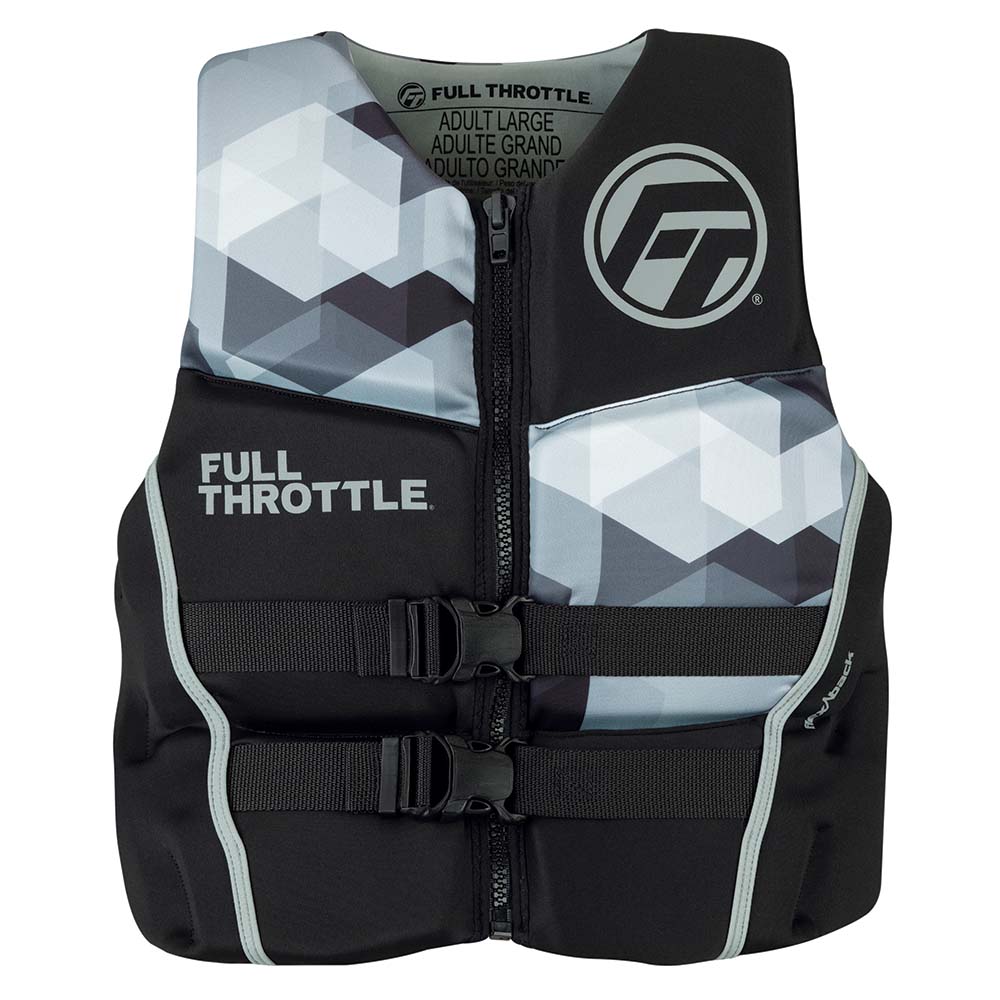 Full Throttle Menfts Rapid-Dry Flex-Back Life Jacket - M - Black/Grey | SendIt Sailing