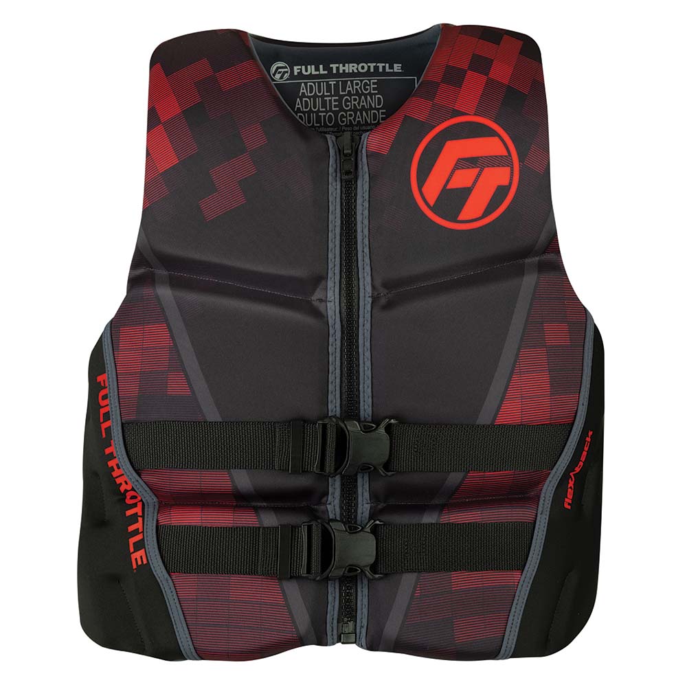 Full Throttle Menfts Rapid-Dry Flex-Back Life Jacket - S - Black/Red | SendIt Sailing