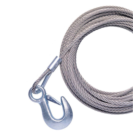 Powerwinch Cable 7/32in x 50ft Universal Premium Replacement with Hook - Stainless Steel | SendIt Sailing