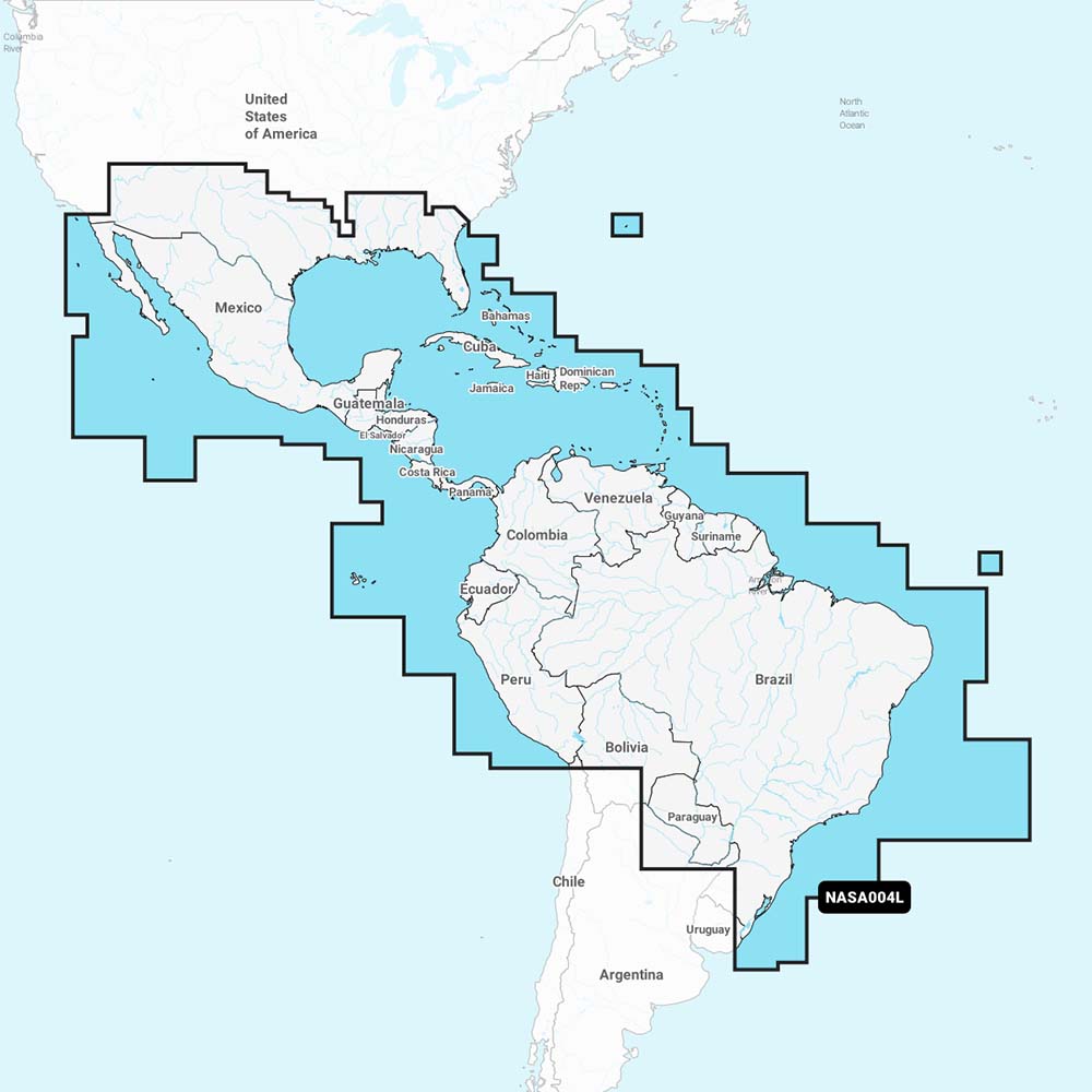 Navionics NASA004L - Mexico, Caribbean to Brazil - Navionics+ | SendIt Sailing