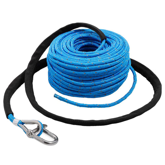 TRAC Outdoors Anchor Rope - 3/16in x 100ft  with SS Shackle | SendIt Sailing