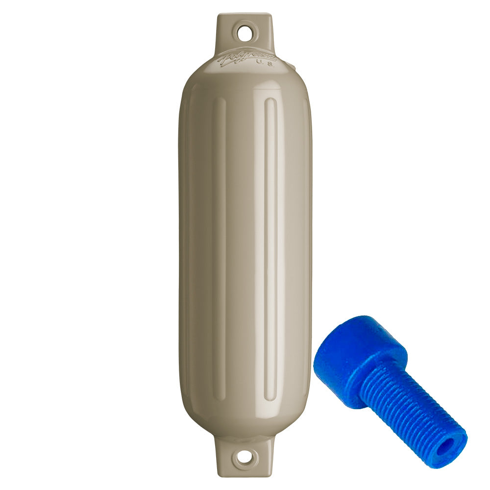 Polyform G-4 Twin Eye Fender 6.5in x 22in - Sand with Adapter | SendIt Sailing