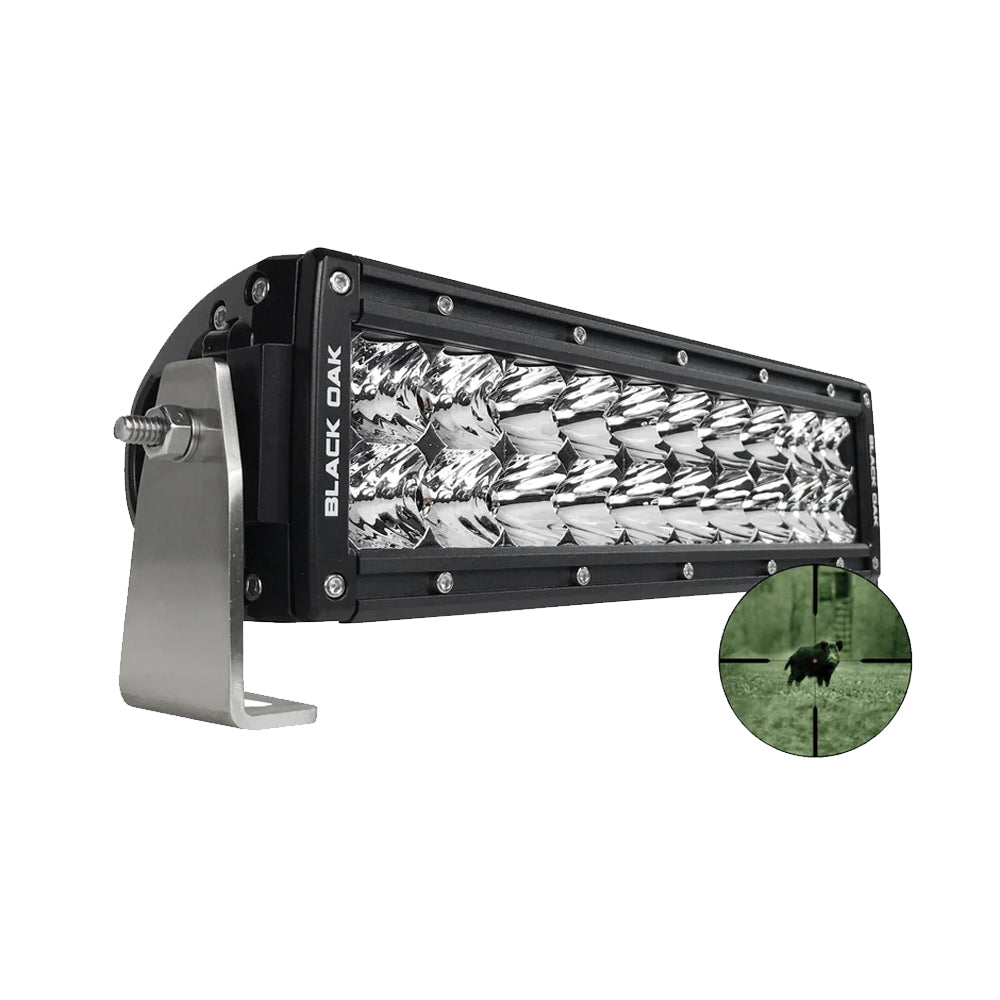 Black Oak Pro Series Double Row Combo Infrared 10in 940nm Light Bar - Black | SendIt Sailing