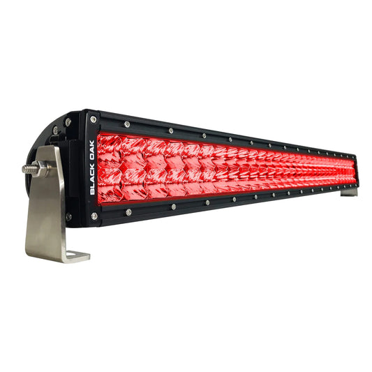 Black Oak Curved Double Row Combo Red Predator Hunting 30in Light Bar - Black | SendIt Sailing