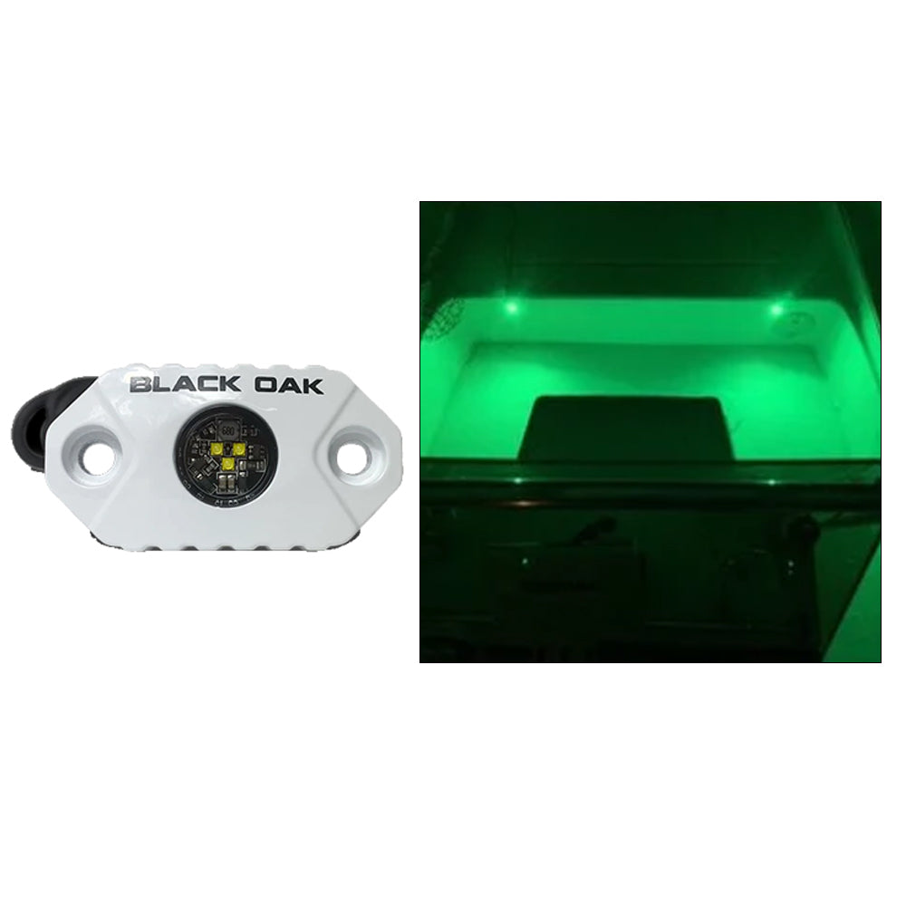 Black Oak Rock Accent Light - Green - White Housing | SendIt Sailing