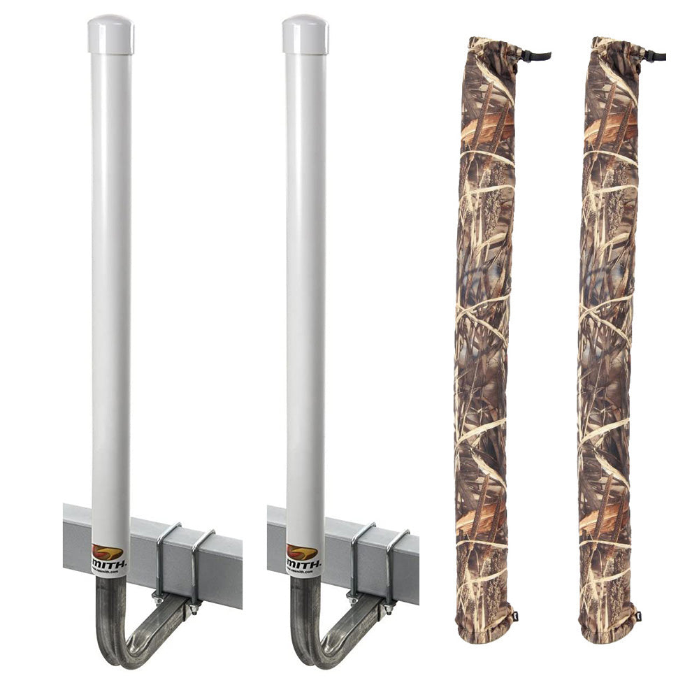 C.E. Smith 60in Post Guide-On with Unlighted Posts with Camo Wet Lands Post Guide-On Pads | SendIt Sailing