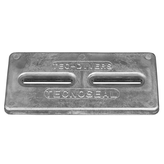 Tecnoseal Rectangular Zinc Plate Anode with Inserts - 12in x 6in x 1in | SendIt Sailing