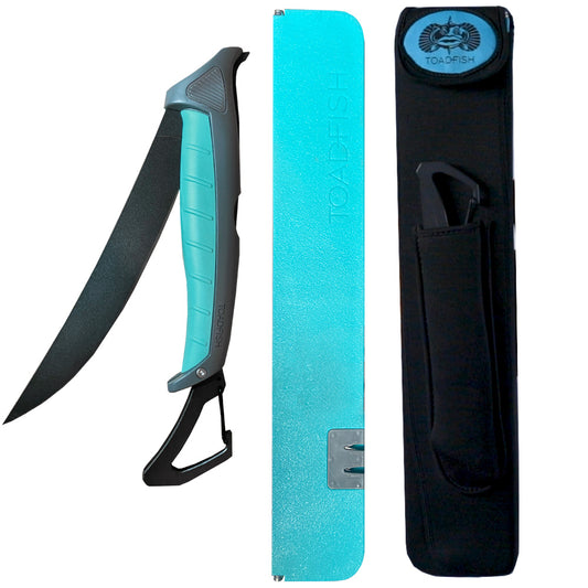 Toadfish Stowaway 8.5in Fillet Knife with XL Folding Cutting Board and Neoprene Case | SendIt Sailing