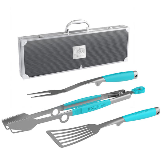 Toadfish Ultimate Grill Set + Case - Tongs, Spatula and Fork | SendIt Sailing