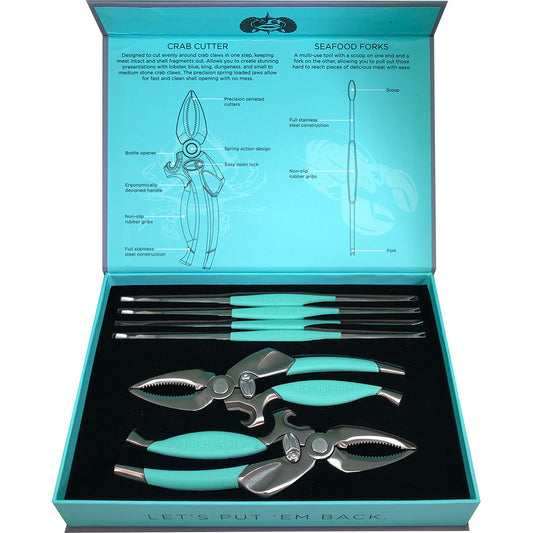Toadfish Crab/Lobster Tool Set - 2 Shell Cutters and 4 Seafood Forks | SendIt Sailing