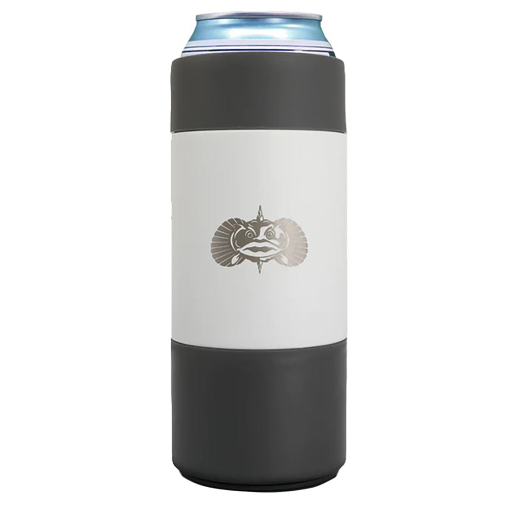 Toadfish Non-Tipping Slim Can Cooler + Adapter - 12oz - White | SendIt Sailing