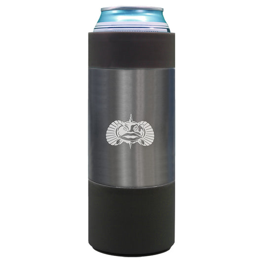Toadfish Non-Tipping Slim Can Cooler + Adapter - 12oz - Graphite | SendIt Sailing