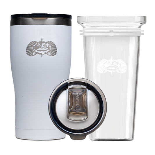 Toadfish Non-Tipping 20oz Tumbler - White | SendIt Sailing