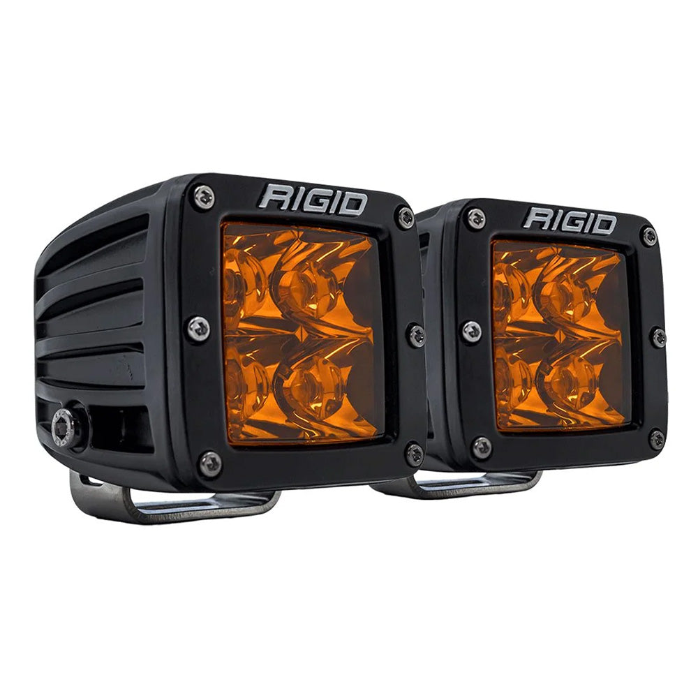 RIGID Industries D-Series Spot with Amber Pro Lens - Pair | SendIt Sailing