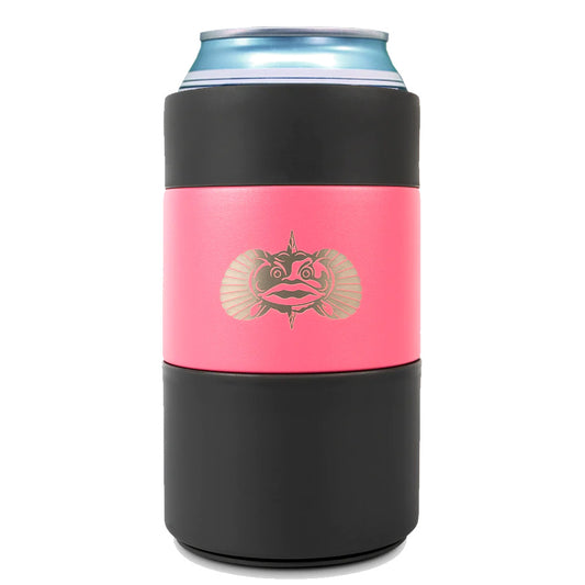 Toadfish Non-Tipping Can Cooler + Adapter - 12oz - Pink | SendIt Sailing