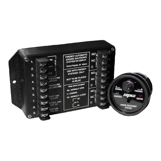 Fireboy-Xintex Engine Shutdown - 5 Circuit with 20A Relays - Round Display for Volvo Engines | SendIt Sailing