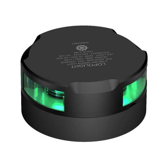 Lopolight 2nm 360 Degree Green Horizontal Mount Black | SendIt Sailing