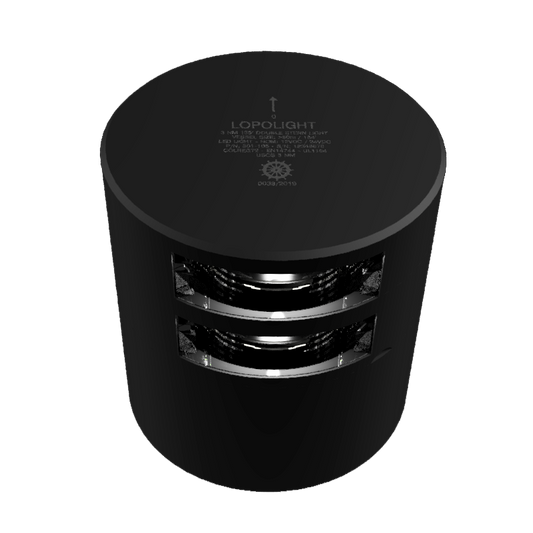 Lopolight 3nm Double Stern Black Horizontal Mount Dimmable Black 2.5m Cable | SendIt Sailing