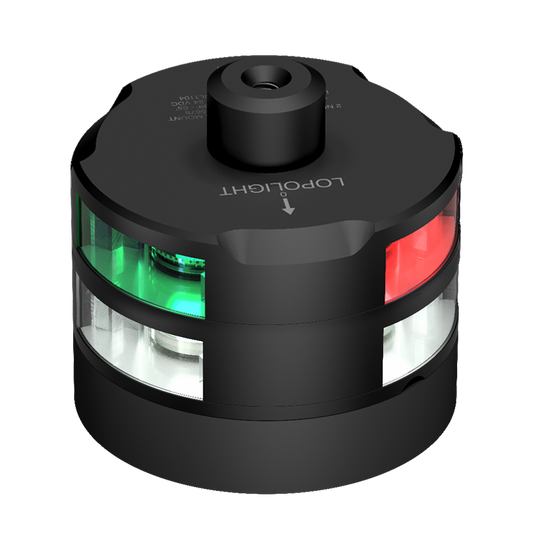 Lopolight 2nm Tricolor With Anchor And Windex Light Black | SendIt Sailing