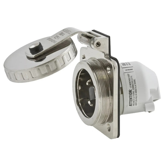 Hubbell HBL303SS 30A Inlet Round Stainless Steel | SendIt Sailing