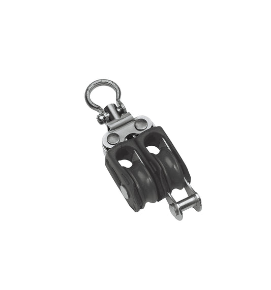 Barton Marine Size 0 20mm Plain Bearing Pulley Block Double Swivel & Becket | SendIt Sailing