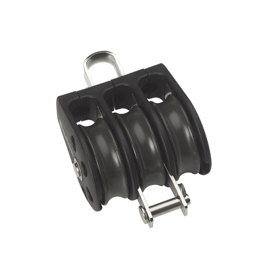 Barton Marine Size 2 35mm Ball Bearing Pulley Block Triple Fixed Eye & Becket | SendIt Sailing