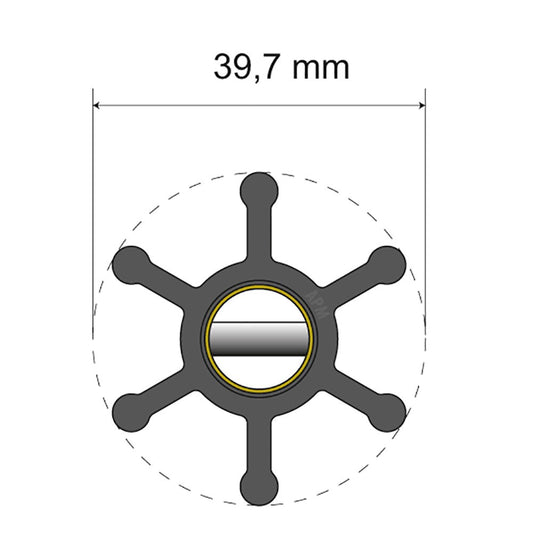 Albin Group Premium Impeller Kit - 39.7 x 12 x 19.2mm - 6 Blade - Pin Insert | SendIt Sailing