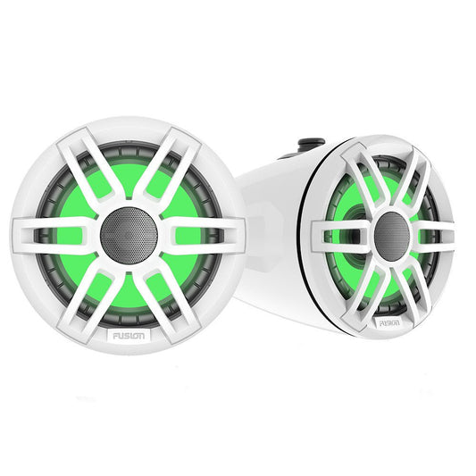 Fusion XS Series - 6.5in Marine Wake Tower Speakers with RGB - White | SendIt Sailing