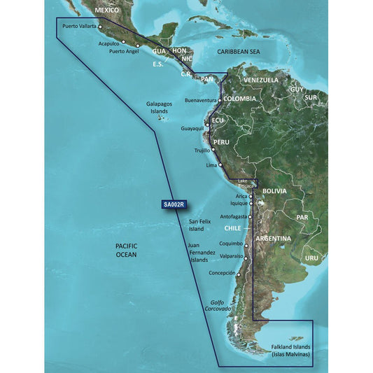 Garmin BlueChart g3 HD - HXSA002R - South America West Coast | SendIt Sailing