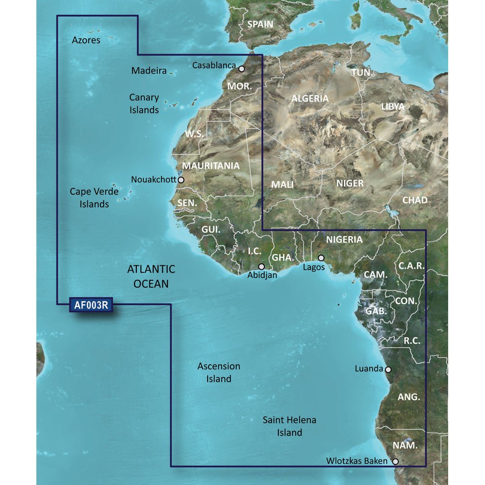Garmin BlueChart g3 Vision HD - VAF003R - Western Africa | SendIt Sailing