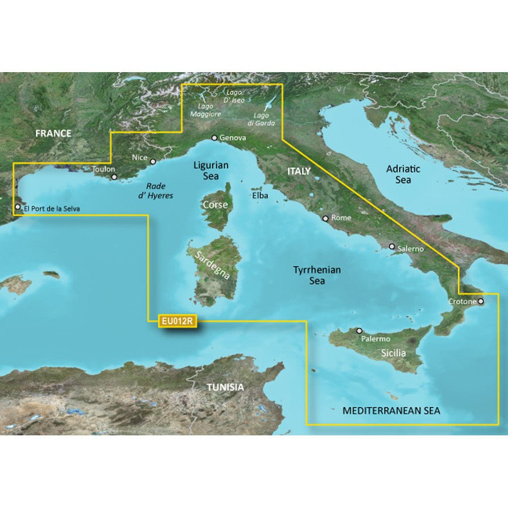 Garmin BlueChart g3 Vision HD - VEU012R - Italy, West Coast | SendIt Sailing