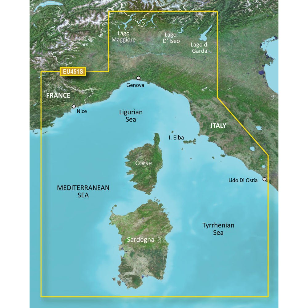 Garmin BlueChartg3 Vision HD - VEU451S - Legurian Sea, Corsica &Sardinia | SendIt Sailing
