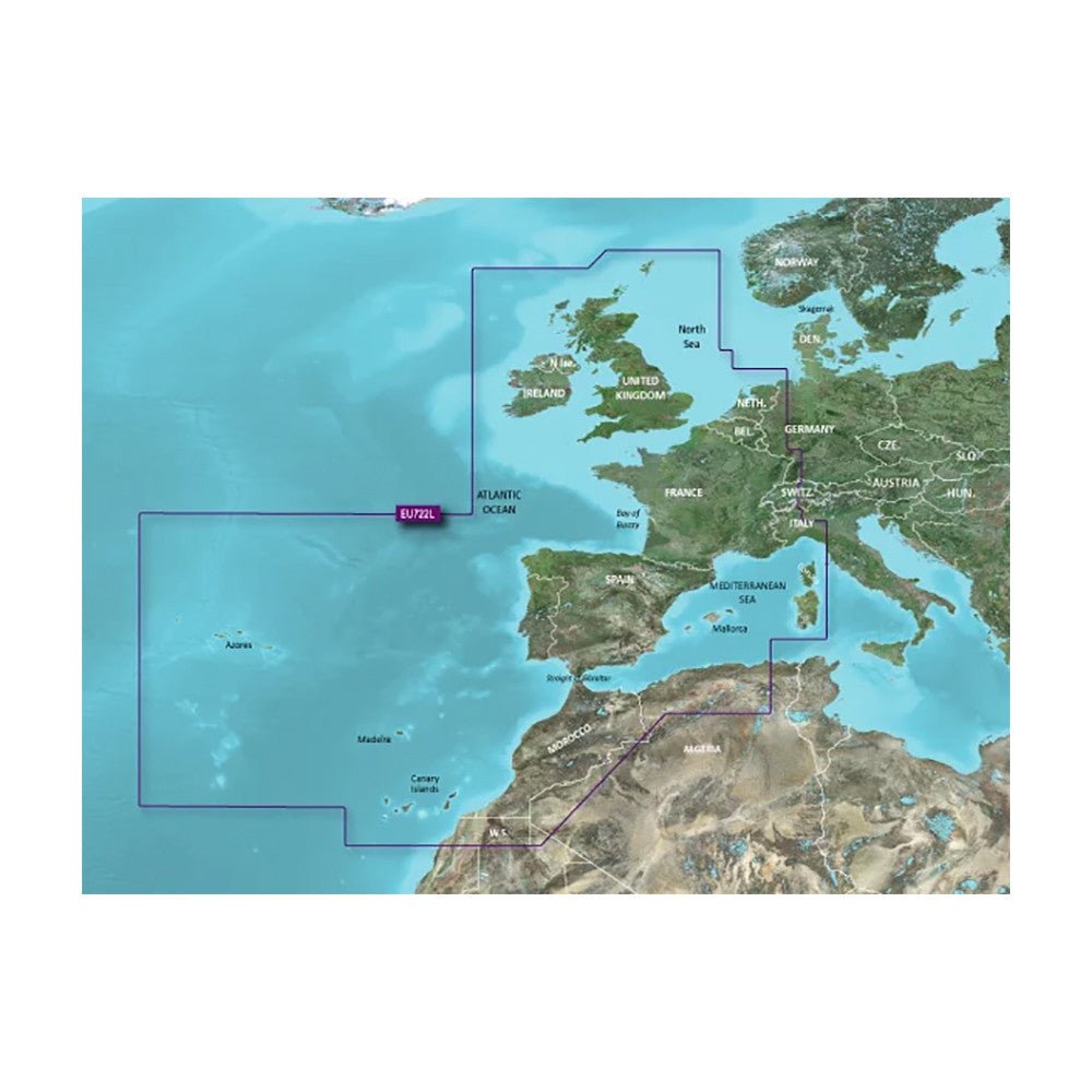 Garmin VEU722L Europe Atlantic Coast BlueChart g3 Vision | SendIt Sailing