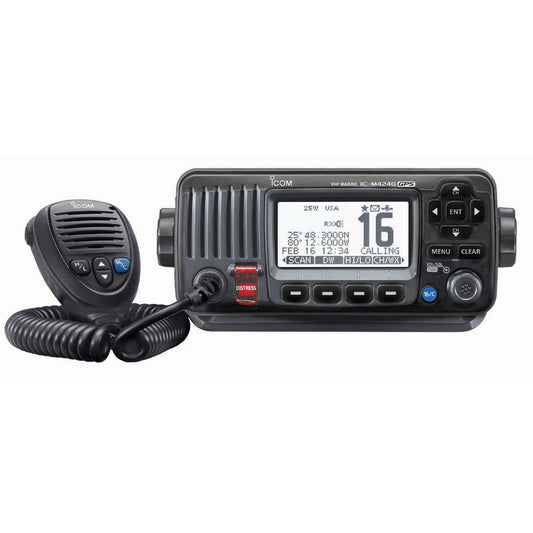Icom M424G Fixed Mount VHF with Built-In GPS - Black | SendIt Sailing