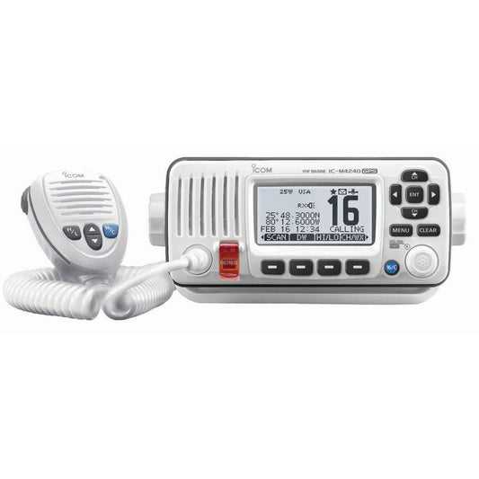 Icom M424G VHF Radio with Built-In GPS - White | SendIt Sailing