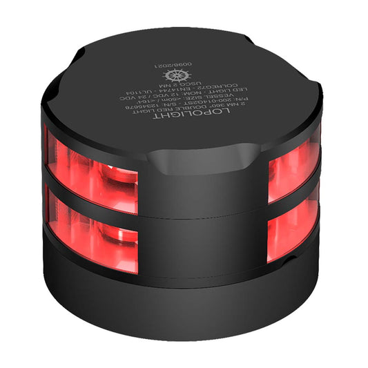 Lopolight 2nm Double Stacked Navigation Light Horizontal Mount Red Black | SendIt Sailing