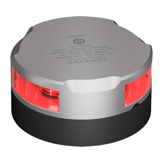 Lopolight 2nm Navigation Light with 15m Cable Horizontal Mount Red Silver | SendIt Sailing