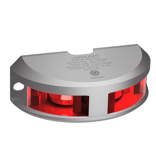 Lopolight 2nm Navigation Light Vertical Mount Red Silver | SendIt Sailing