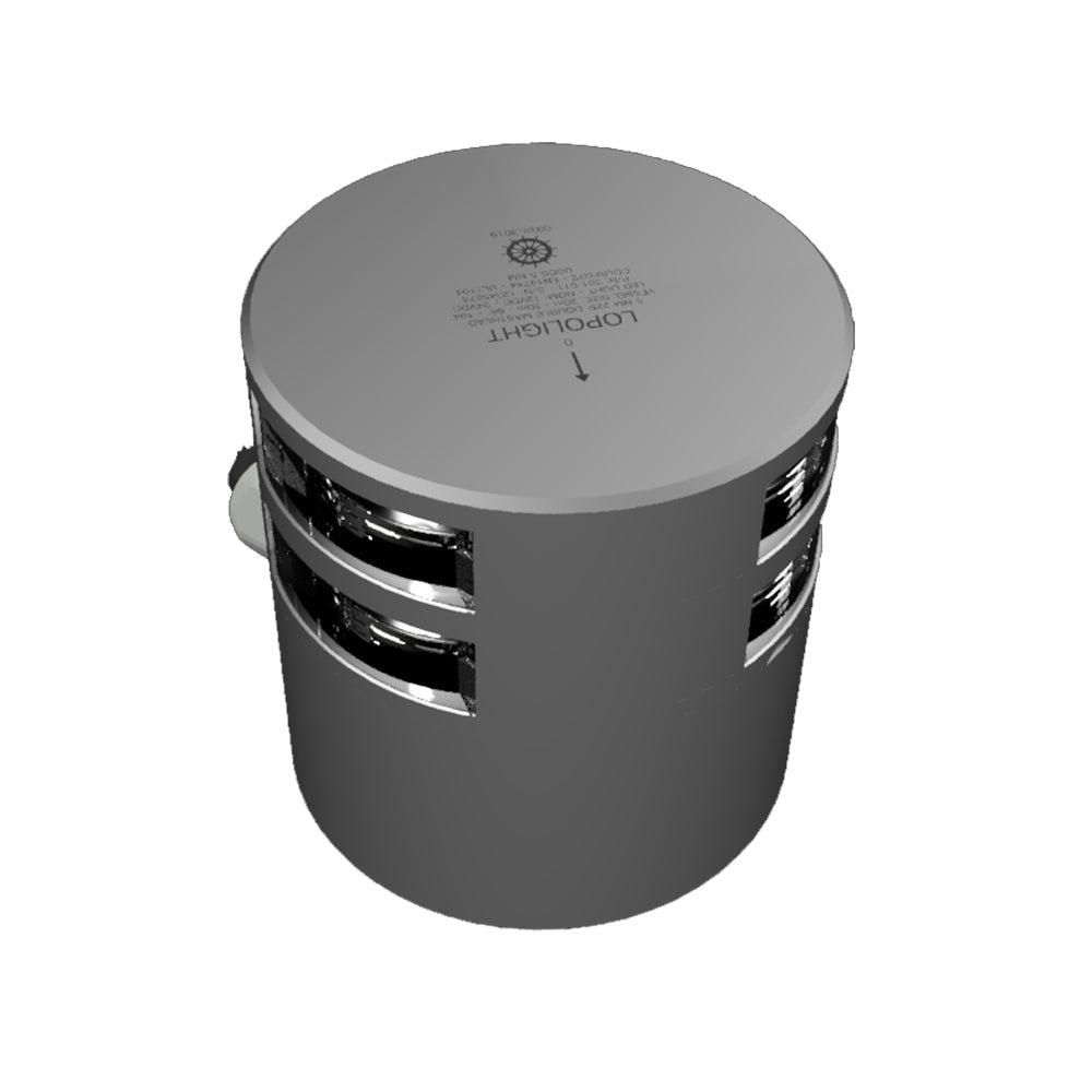 Lopolight 3nm Double Stacked Masthead Light Horizontal Mount White Silver | SendIt Sailing