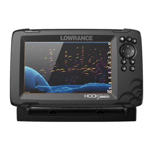 LOWRANCE HOOK REVEAL 7X FISHFINDER with SPLITSHOT TRANSOM MOUNT TRANSDUCER | SendIt Sailing