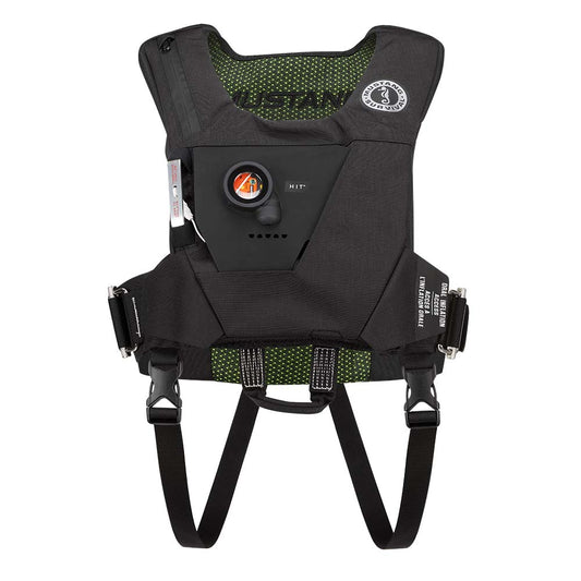 Mustang EP 38 Ocean Racing Hydrostatic Inflatable Vest - Black/Fluorescent Yellowith Green - Automatic/Manual | SendIt Sailing