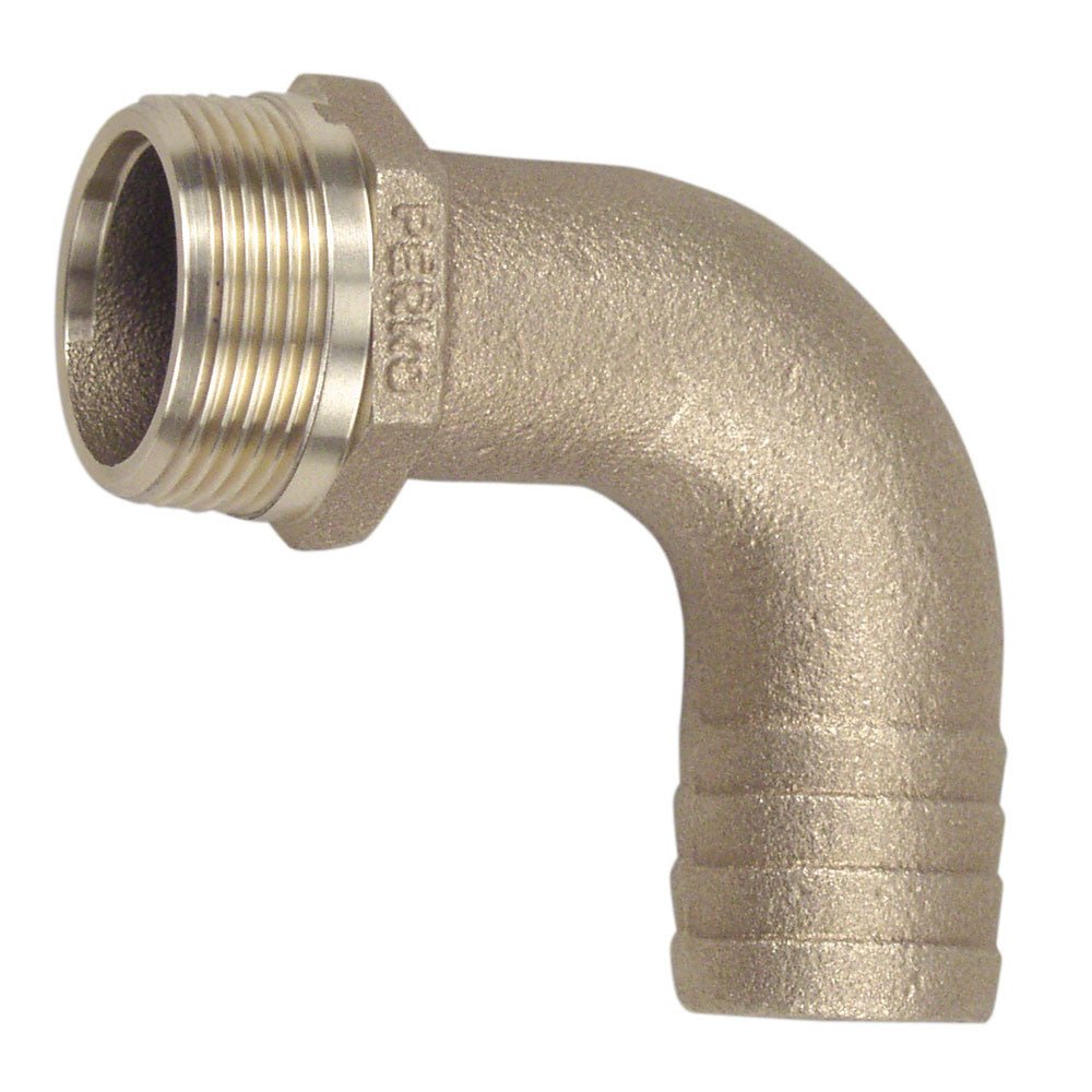 Perko 1-1/2in Pipe to Hose Adapter 90 Degree Bronze MADE IN THE USA | SendIt Sailing