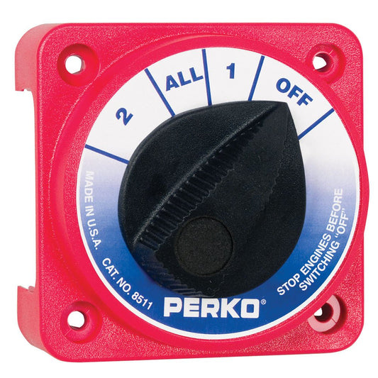 Perko Compact Medium Duty Battery Selector Switch without Key Lock | SendIt Sailing