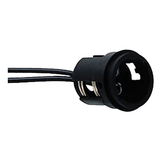 Perko Double Contact Bayonet Socket - Black Polymer with 10in Pigtail | SendIt Sailing