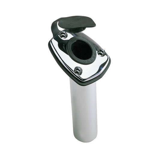 Perko Fishing Rod Holder - 65 degree Angled Flush Mount - Chrome Plated Zinc | SendIt Sailing